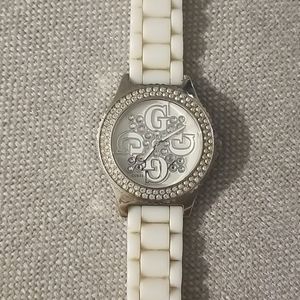 Guess White watch with Silver